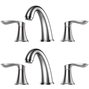 Whizmax Bathroom Faucet,8 Inch Bathroom Faucets for Sink 3 Hole, Widespread Bathroom Faucet with Pop up Drain and cUPC Lead-Free Hose - 1 of 4