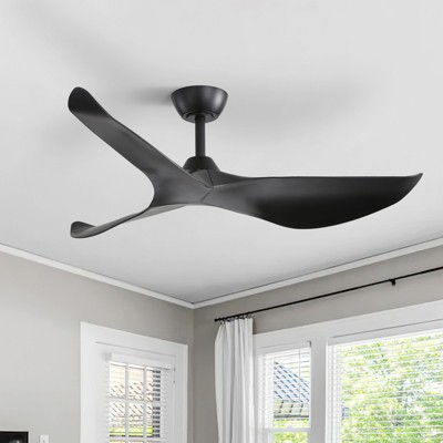 Sofucor 38 Inch Modern Ceiling Fans No Lights with Remote Control Black 3 Blades Indoor Outdoor Ceiling Fans for Patios Living Room Bedroom