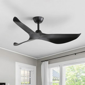 Sofucor 38 Inch Modern Ceiling Fans No Lights with Remote Control Black 3 Blades Indoor Outdoor Ceiling Fans for Patios Living Room Bedroom - 1 of 4