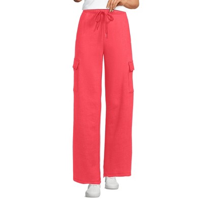 Lands' End Women's Serious Sweats High Rise Wide Leg Cargo Pants