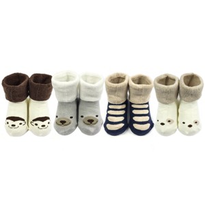 Wrapables Thick Animal Face Socks (Set of 4), Baby Boy (Set of 4) - 1 of 4