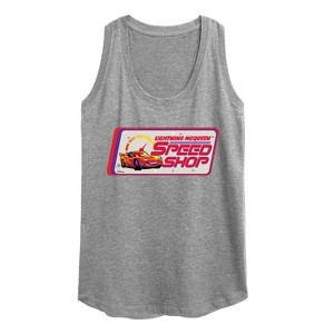 Women's - Disney - Lightning McQueen Speed Shop Graphic Racerback Tank - 1 of 4