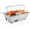 9 QT Electric Chafing Dishes Buffet Set, Stainless Steel Catering Food Warmer with 2*1/2 Pans & Cover for Parties, Birthday, Wedding, Banquet - 2 of 4