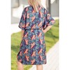 LA LEELA Women's Summer 4th of July Patriotic Beach Dress Swimwear Caftan Mini Dress Bikini Beachwear Kaftan 2X-3X Grey US Stars - 3 of 4