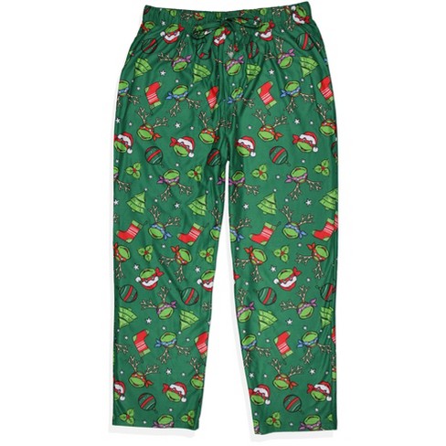 Teenage Mutant Ninja Turtles Mens' Christmas Characters Sleep Pajama Pants  (M) Green