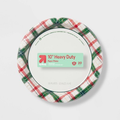 Image of Holiday Disposable Dinnerware Plates 10" - Plaid - 20ct - up&up™