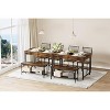 4-Piece Dining Table Set with Bench and 2 Chairs, Space-Saving Kitchen Table Set with Storage Drawers and Rack, Farmhouse Breakfast Nook Table - 3 of 4