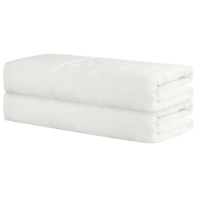 Unique Bargains Absorbent Quick Dry Solid Cotton Textured Bath Towels 2 Packs