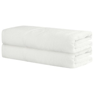 Unique Bargains Absorbent Quick Dry Solid Cotton Textured Bath Towels 2 Packs - 1 of 4