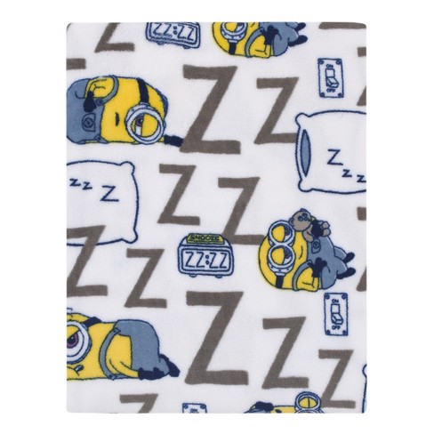 Welcome To The Universe Baby Universal Lazy Minions Club Gray, Blue Super  Soft Toddler Blanket