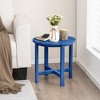 Tangkula 2PCS 18" Round Outdoor Side Table Weather Resistant HDPE Adirondack Table End Tables Patio Side Table Navy - 3 of 4