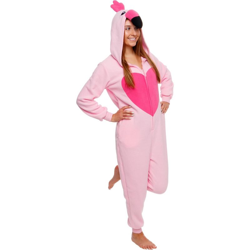 Funziez! Flamingo Slim Fit Women's Novelty Union Suit Costume for Halloween, 1 of 7