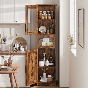 Storage Cabinets 170cm, Hochschrank mit 2 Türen, Verstellbarer Ablage& 1 Schublade - 1 of 4