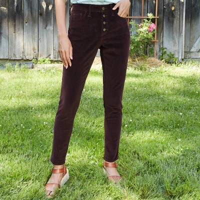 maroon high waisted skinny jeans