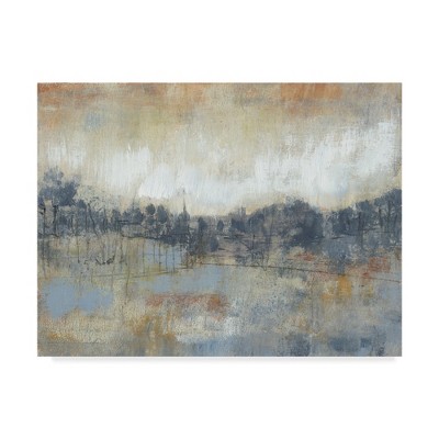 Cool Grey and Beige Abstract Landscape Canvas Print