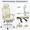 High Back Ergonomic Office Chair with Mesh Back, Retractable Footrest, Adjustable Headrest & Lumbar Support – Computer Desk Chair with Wheels - 3 of 4