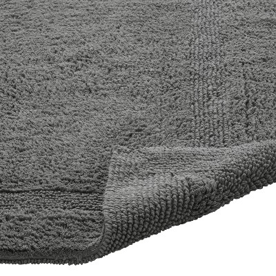 Gray Cotton Reversible Contour Bath Rug 20" x 20"