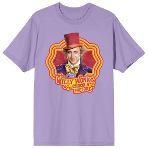 Willy Wonka & The Chocolate Factory Retro Frame Wonka Crew Neck Short Sleeve Purple Haze Women's T-shirt - 1 of 3