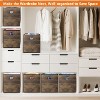 Aoibox Thickened Fabric Storage Bins Foldable Decorative Cube Organizer Basket Wood Grain for Closet Shelves Home Office 3 Pack 10.2x10.2x11in - 3 of 4