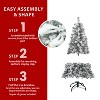Artificial 4ft Flocked Christmas Tree with 233 PVC Branch Tips, Round head, Foldable Base for Indoor Holiday Decorating - 4 of 4