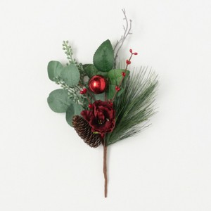 Artificial Eucalyptus And Rose Stem Multicolor 15"H - 1 of 2