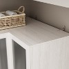 Hitow Modern Gray Armoire Set Frosted Glass Doors Woodgrain Finish Cream Style - 4 of 4