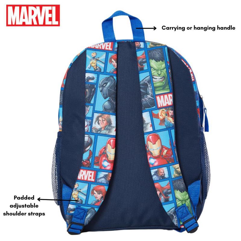 Disney Marvel Comics Avengers Iron Man, Thor, Captain Marvel, Spiderman Backpack for Kids, 16 inch, 4 of 9
