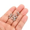 Unique Bargains Rhinestone Small Round Bulk Glass Spacer Beads for Jewelry Making Dark Silver 0.24" 200 Pcs - 3 of 4