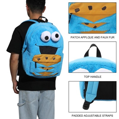 Sesame Street Cookie Monster 17" Blue Backpack — фото 5