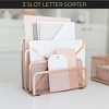 Blu Monaco 3 Tier Metal Mesh Letter Sorter - Available in Aqua, Black, Gold, Pink, Rose Gold, and White - 2 of 4