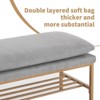 Sapphtopaz Modern Ottoman Shoe Bench Vanity Stool with Metal Legs Footstool Entryway Bench for Living Room, Bedroom, Fitting room - 4 of 4
