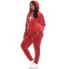 Women's Plus Size 2 Piece Velour Tracksuit Set - White Mark - 3 of 4