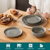vancasso 12-Piece Gray Kiln-Glazed Curved Edge Ceramic Set - Modern Neutral Tableware for 4 - 3 of 4