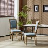 MAYEERTY Set of 4 French Country Dining Chairs, Cane Backrest Upholstered Seat Fluted Legs Rubberwood Frame, Kitchen Dining Room - 3 of 4