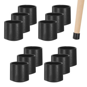 Unique Bargains Non-Slip PVC Chair Leg Caps Floor Protectors for Folding Chairs Black - 1 of 4