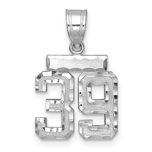 Black Bow Jewelry 14k White Gold, Varsity Collection, Small D/C Pendant, Number 39 - 1 of 3