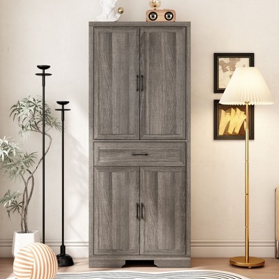 FUFU&GAGA Multifunctional Bookcase with Adjustable Shelves Storage Cabinet  Drawer & Anti - tipping Device