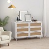 Gulches 51.18" 6-Drawer Rattan Storage Cabinet - Dresser with Anti-Tipping Device for Bedroom/Living Room, White - 4 of 4