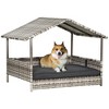 JUJABU Cream Wicker Dog House Outdoor with Canopy - image 2 of 4