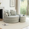 ORRD Oversized Round Barrel Chair with Ottoman, 5 Pillows Chenille Upholstered Lounge Armchair for Living Room, Bedroom, Reading Nook - 3 of 4