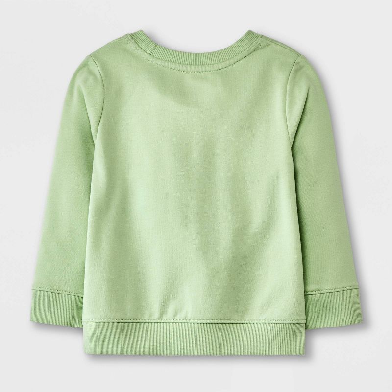 Toddler Boys' 2pk French Terry Crew Neck Sweatshirt - Cat & Jack™ Olive Green/Light Blue, 3 of 5
