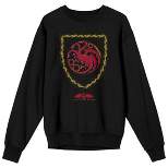 House of the Dragon Red Dragon Crest Men's Black Crewneck Sweatshirt