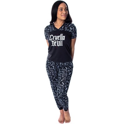 Disney Villains Women's Cruella De Vil 2 Piece Jogger Pajama Set (3xl)  Black : Target