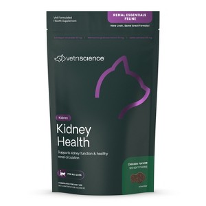 VetriScience Kidney Health Chews for Cats, Chicken Liver Flavor, 120 Count Bag - 1 of 3