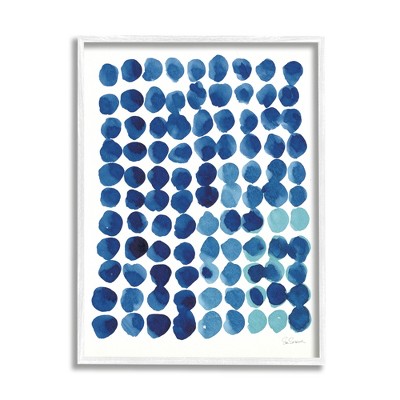 Stupell Industries Abstract Blue Polka Dot Pattern Framed Giclee, 24 x 30