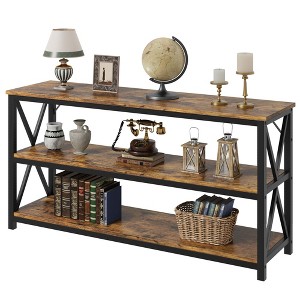 Entryway Table, with Storage, 3 Tier Wood Sofa Table for Living Room, Couch Table, Hallway Table for Foyer, Entryway Furniture - 1 of 4