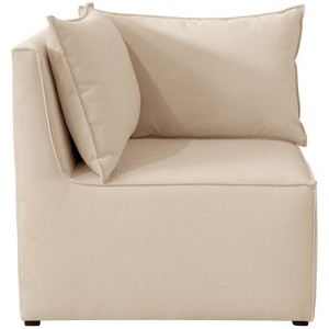 French Seamed Corner Chair in Velvet Pearl Cream - Cloth & Co., Velvet White Ivory
