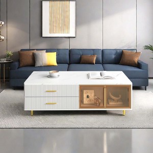 NicBex Modern Rectangle Coffee Table with 4 Drawers and Glass Doors for Living Room - 1 of 4