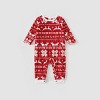 PATPAT Christmas Family Matching Long-sleeve Allover Deer & Snowflake Print Red Thickened Pajamas Sets - 2 of 4