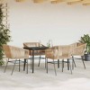 vidaXL Patio Dining Set with Cushions Table and Chairs Set Poly Rattan Glass - Brown 55.1" x 27.6" x 29.1" 4 Piece - 3 of 4